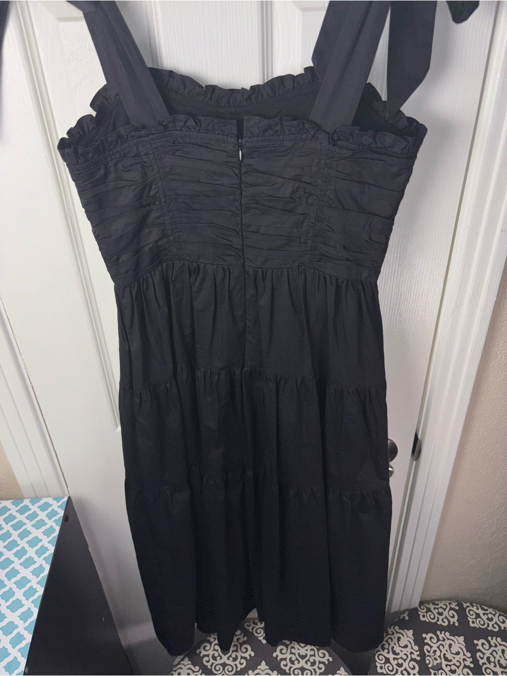 Sofie the Label Black Tie-Shoulder Tiered Midi Dress - Picture 10 of 16